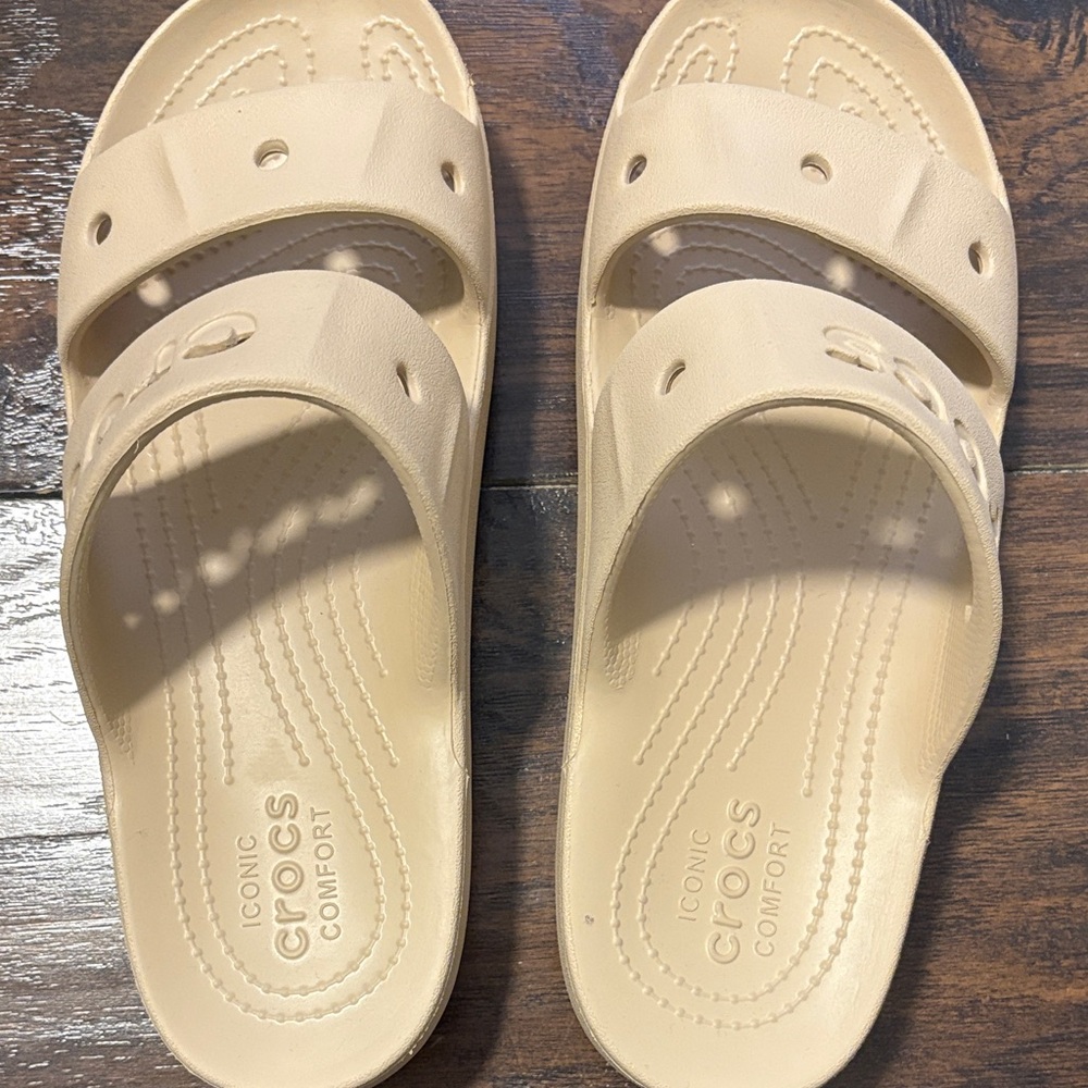 CROCS Classic Tan Slide Sandals